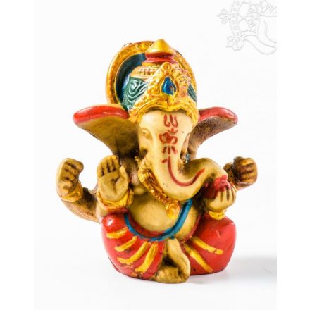 Ganesha kézzel festett rezin szobor - 7 cm