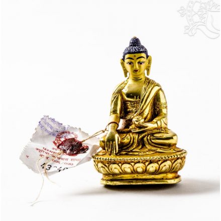 Shakyamuni Buddha aranyozott szobor - 8 cm