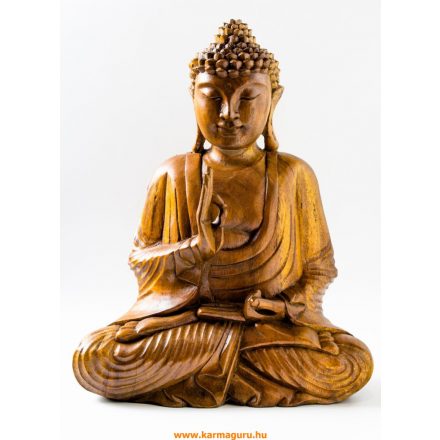 Tanító Buddha fa faragott szobor - 42 cm