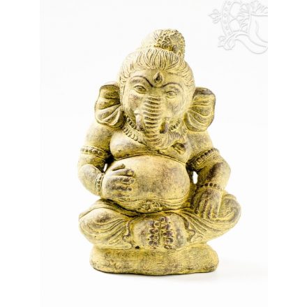 Ganesha láva kő szobor - 21 cm