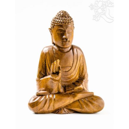 Tanító Buddha fa faragott szobor - 22 cm