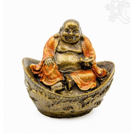 Nevető Buddha színes rezin szobor - 10 cm