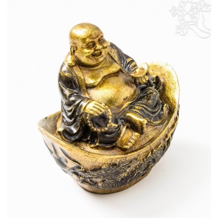 Nevető Buddha színes rezin szobor - 10 cm