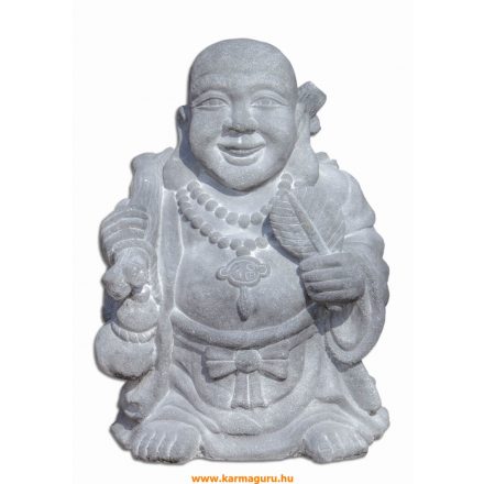 Nevető Buddha láva kő szobor - 55 cm hatalmas