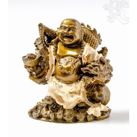 Nevető Buddha sárkánnyal- 15 cm