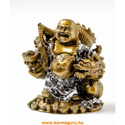 Nevető Buddha sárkánnyal- 15 cm