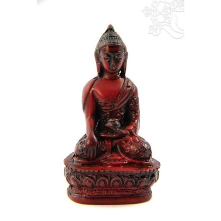 Buddha Shakyamuni szobor rezin vörös - 9 cm