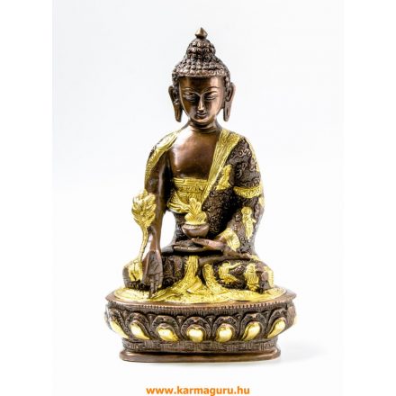 Gyógyító Buddha réz szobor, arany-bronz - 26cm