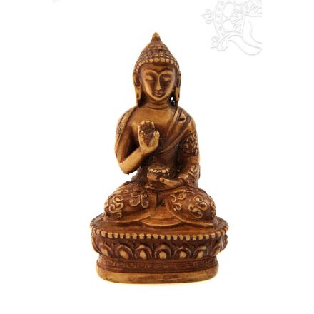 Áldó Buddha szobor rezin csont színű - 9 cm