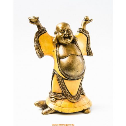 Nevető Buddha teknősön - 23 cm