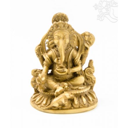 Ganesha, csont színű rezin szobor - 8 cm