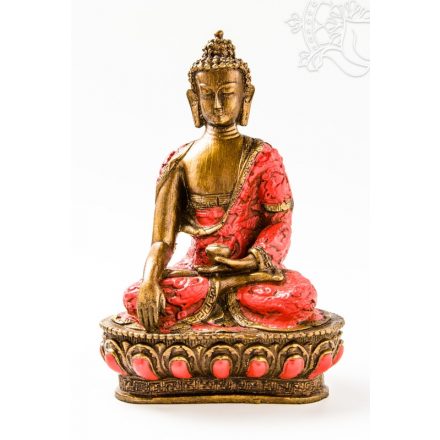 Shakyamuni Buddha színes rezin szobor - 26 cm