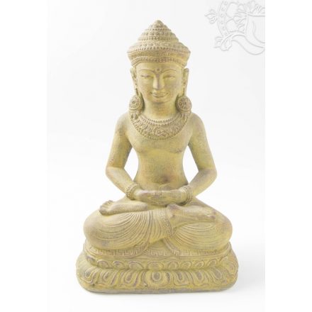 Amitabha Buddha láva kő szobor - 44 cm