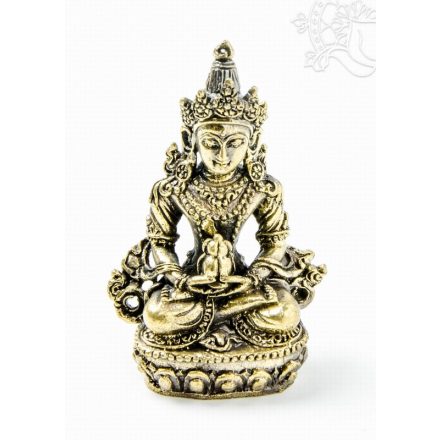 Amitayus Buddha (Tsepagme) réz szobor, matt sárga, prémium minőség - 4,5 cm