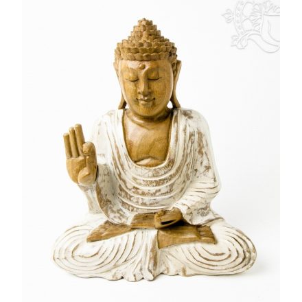 Tanító Buddha fa faragott szobor - 35 cm