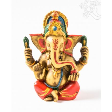 Ganesha kézzel festett rezin szobor - 12 cm