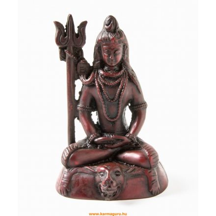 Shiva, vörös színű, rezin szobor - 13,5 cm