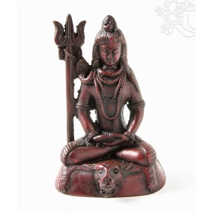 Shiva, vörös színű, rezin szobor - 13,5 cm