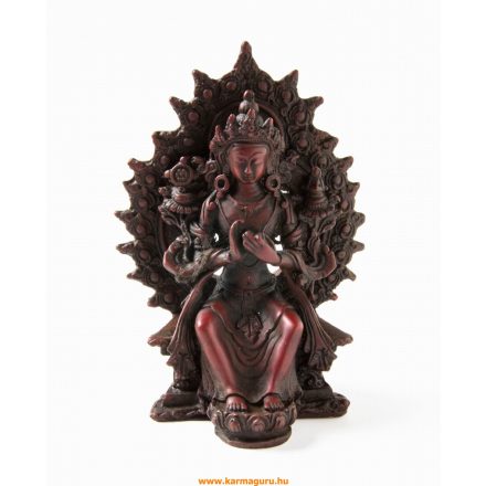 Maitreya Buddha szobor rezin vörös színű - 14 cm