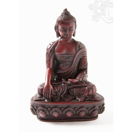 Shakyamuni Buddha, vörös színű rezin szobor - 17 cm