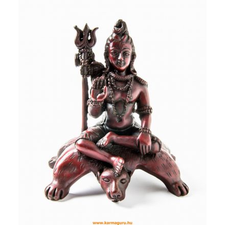 Shiva, vörös színű, rezin szobor - 18 cm