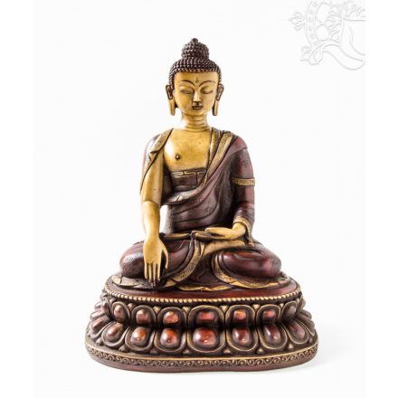 Shakyamuni Buddha szobor rezin vörös-csont színű - 32 cm