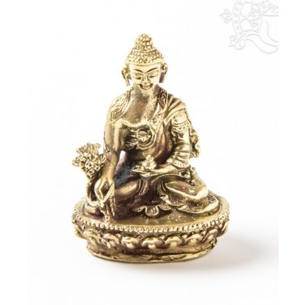 Gyógyító Buddha réz szobor, matt sárga - 5,5 cm