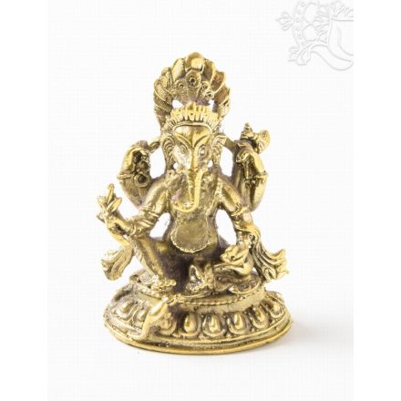 Ganesha réz szobor, matt sárga - 6,5 cm