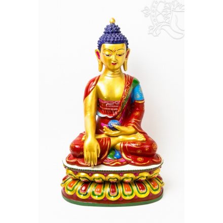 Shakyamuni Buddha agyag szobor, hatalmas méretű különlegesség - 66 cm