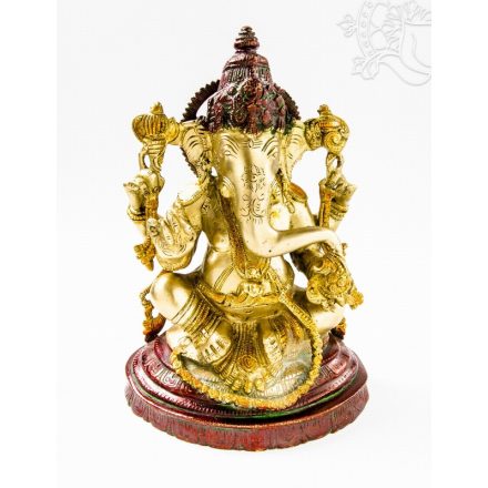 Ganesha réz szobor, arany-vörös - 27 cm