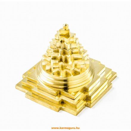 Meru csakra (Srí yantra) réz szobor - 4,5 cm