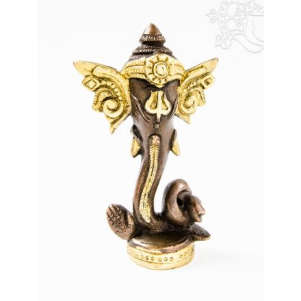 Ganesha absztrakt réz szobor, arany-bronz - 12 cm