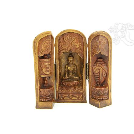 Nyitható Buddha oltár csont színű - 13 cm