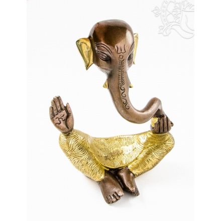 Ganesha absztrakt réz szobor, arany-bronz - 20 cm