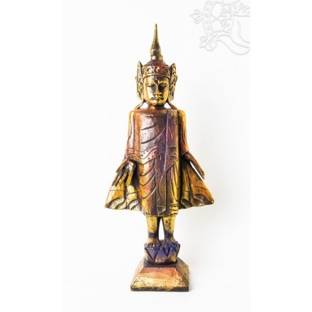 Álló Buddha fa faragott szobor - 55 cm 