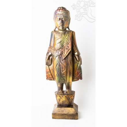 Álló Buddha fa faragott szobor - 55 cm 