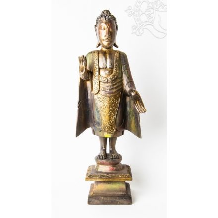 Álló Buddha fa faragott szobor - 60 cm 