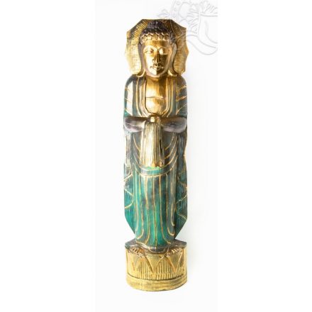 Álló Buddha fa faragott szobor - 100 cm 