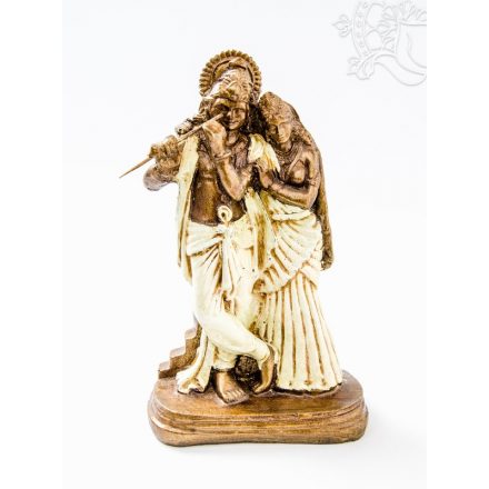 Radha Krishna színes rezin szobor - 20 cm