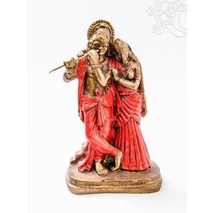 Radha Krishna színes rezin szobor - 20 cm