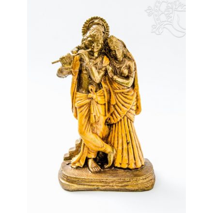 Radha Krishna színes rezin szobor - 20 cm