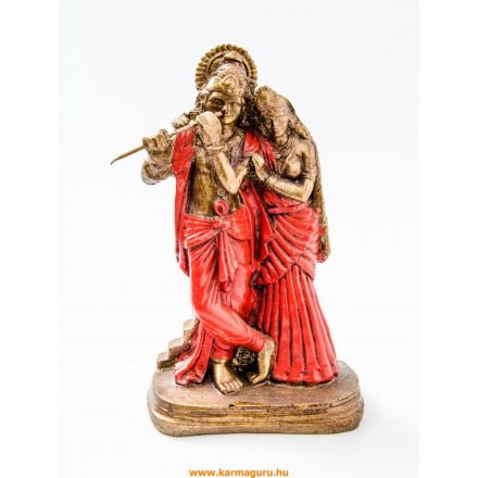 Radha Krishna színes rezin szobor - 20 cm