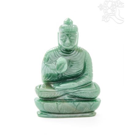 Buddha zöld jade kristály szobor - 12 cm