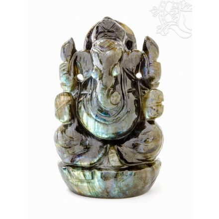 Ganesha labradorit kristály szobor - 10 cm