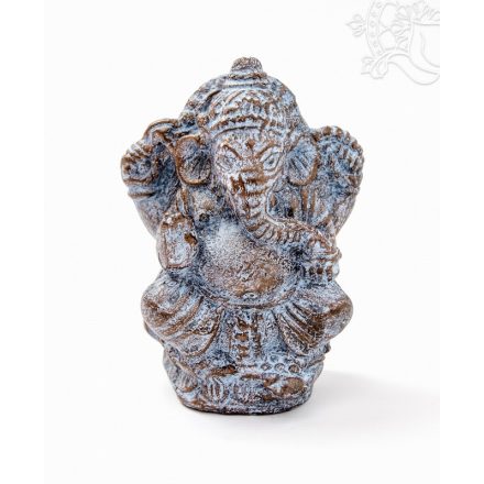 Ganesha láva kő szobor - 12 cm