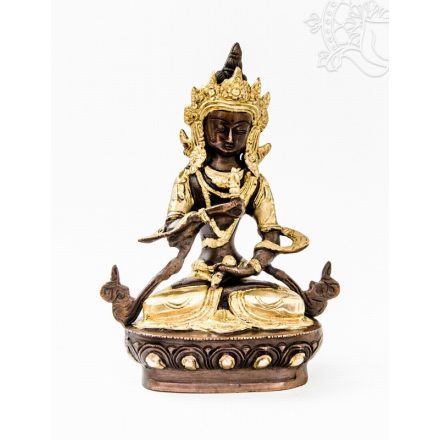 Vajrasattva réz szobor, arany-bronz - 20 cm