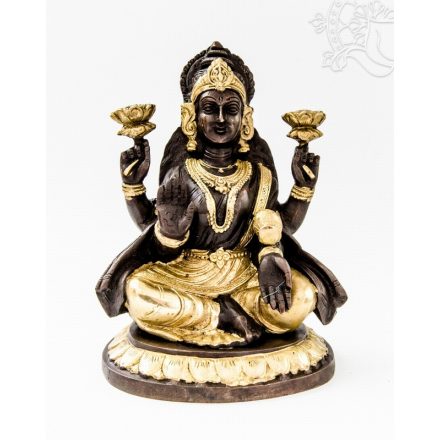 Laxmi (Lakshmi) réz szobor, arany-bronz - 20 cm