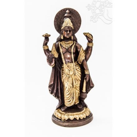 Vishnu réz szobor, arany - bronz - 24 cm