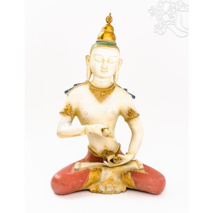 Vajrasattva réz szobor, fehér-arany és színes - 34 cm