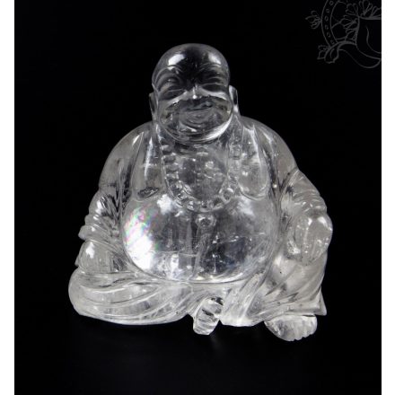 Nevető Buddha hegyikristály szobor - 9 cm